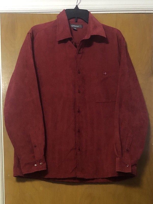 NWOT Men’s Croft Barrow Button Up Pocket Faux Suede L/S Casual Shirt Size M
