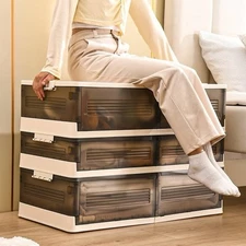 Under Bed Storage Containers with Wheels, 3 Pack Stackable UnderBed Storage Bins