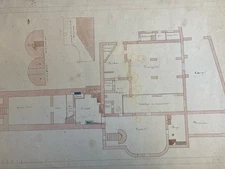 Beautiful Plan À L’ Ink 'A Field With Forged Sheepfold Hutch Xixth Art Antique
