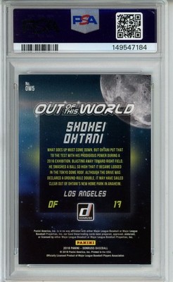 2018 Panini Donruss Out Of World #OW5 #739/999 Shohei Ohtani