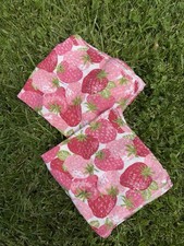 Vintage All Linen Made in Ireland Strawberries Table Napkin