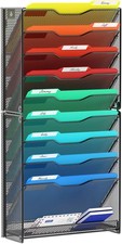 10 Tier Wall File Organizer Hanging Wall Mount File Holder Paper Folder Mail