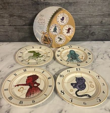 NEW ALICE IN WONDERLAND THROUGH THE LOOKING GLASS DISNEY CERAMIC PLATE SET OF 4