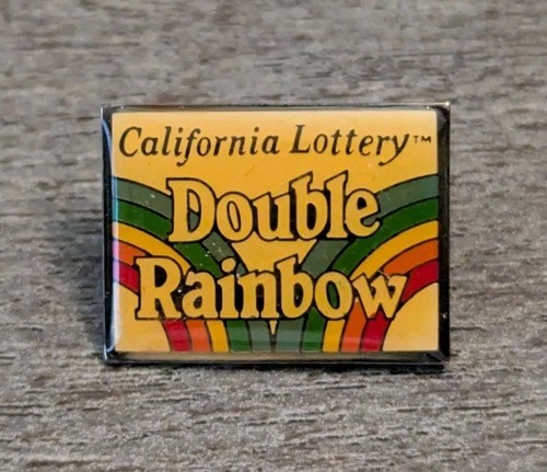 State Of "California Lottery Double Rainbow" Colorful Vintage Lapel Pin - Picture 1 of 4