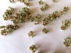 50 Rhinestone 6mm Beadcaps (6-18pp) chrysolite/Brass.