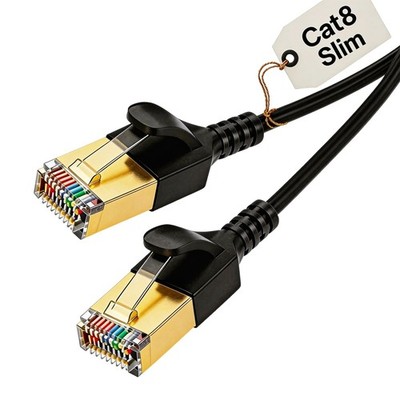 - 15m/49.21ft Slim Cat 8 Ethernet Cable, LAN WAN Cable, Cat8 SFTP 32AWG, 2000...