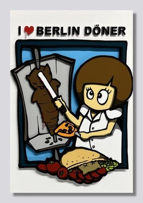 EL BOCHO «Little Lucy - I love Berlin Döner» 3D-Konstruktion handsigniert numm.