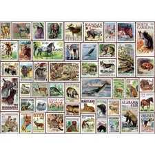 Eurographics Vintage Stamps - North American Wildlife Jigsaw Puzzle