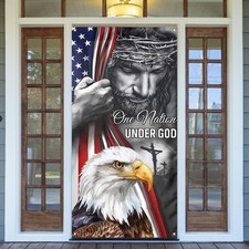 4th of July Banner Fourth of July Hanging Sign Usa Red White and Blue Patriotic