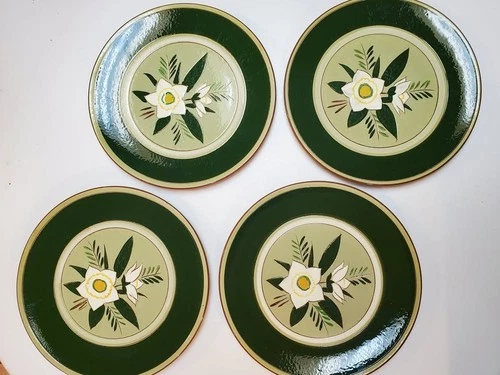Set Of 4 Stangl Pottery Star Flower Dinner Plates 10 1/8"