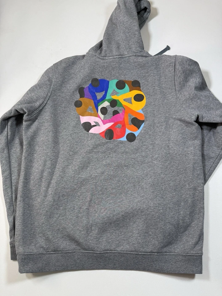Sudadera con Capucha Nike Para Hombres Grande Gris Ropa Deportiva Pullover Be True LGBTQ Orgullo Arco Iris Logo Foto 2 de 4