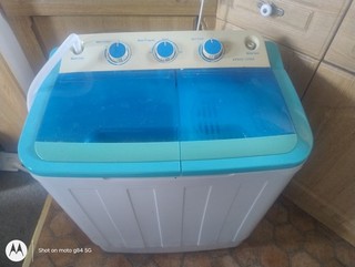 TMK01576 Twin Tub Top Loading Washing Machine 4.6kg 240W White/Blue
