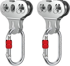 Zipline Pulley, Heavy Duty 304 Stainless Steel Zip Line Trolley Tandem Speed D