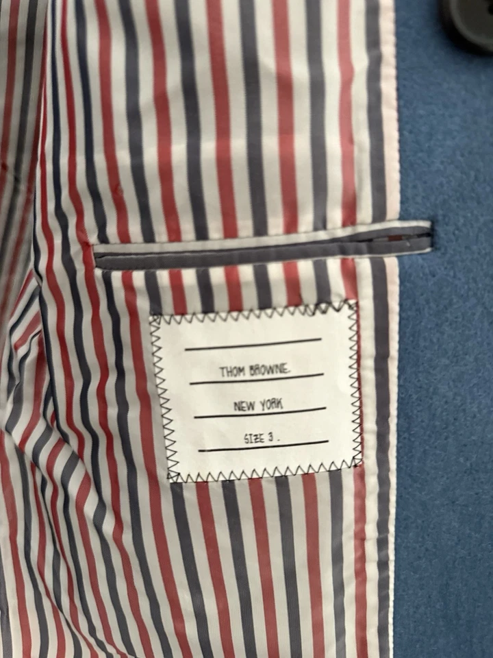 Thom Browne blue double breasted coat size 3 - Image 4 of 4