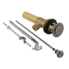 Trimscape Push Pop-Up Drain in Black Stainless with Overflow