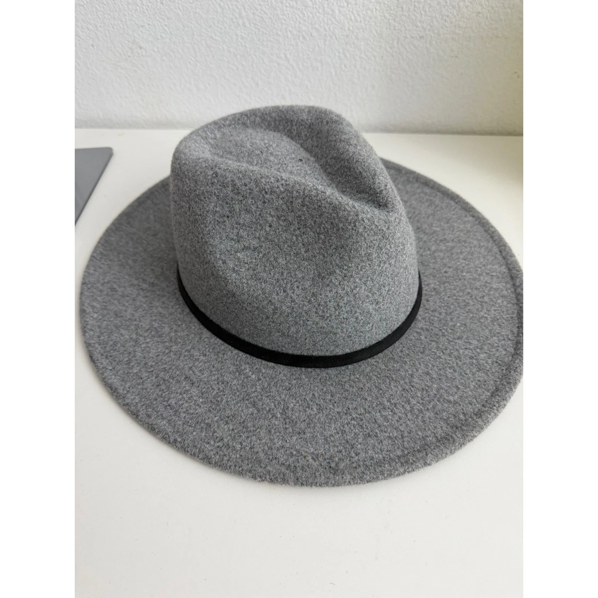 Classic Fedora with Faux Leather Belted Accent Bigalli Outback 100% Wool Felt Cowboy Fedora Hat for Men  main image 2