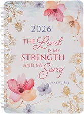 Christian Art Gifts 2026 Women's Compact Spiral-bound 12 Lord is My Strength 