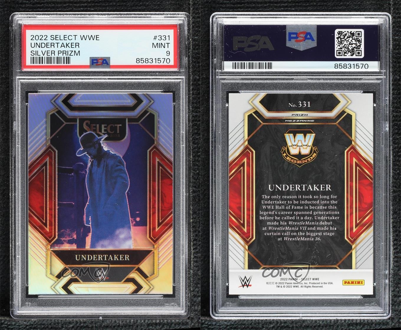 2022 Panini Select WWE Mezzanine Silver Prizm Undertaker #331 PSA 9 MINT 1fo3 view 3