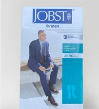 NEW Jobst  Medical Compression Socks MEN Large Black Knee High CT 20-30 mmHg