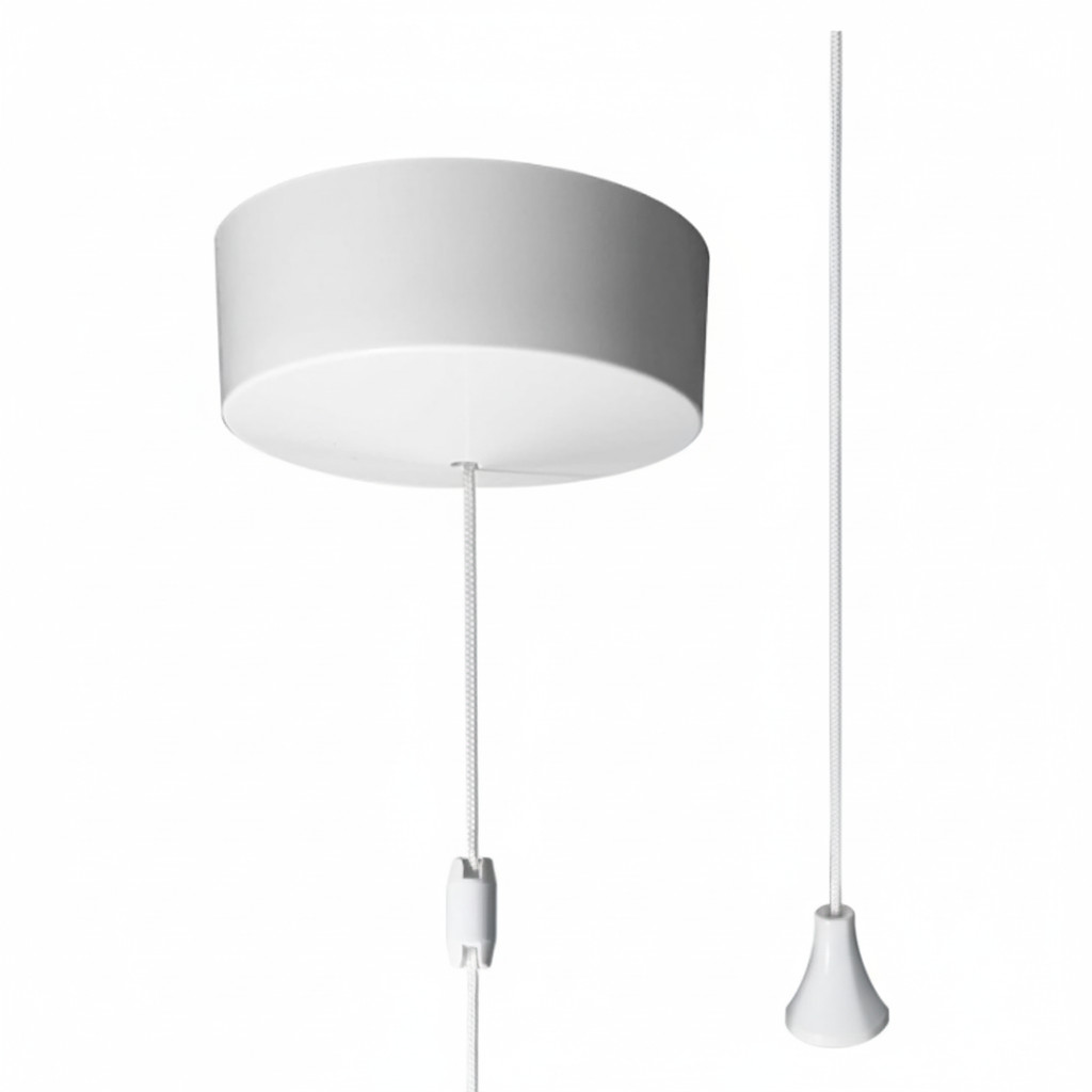 Matt White Bathroom ceiling light pull cord switch 2 way 6A white cord & toggle