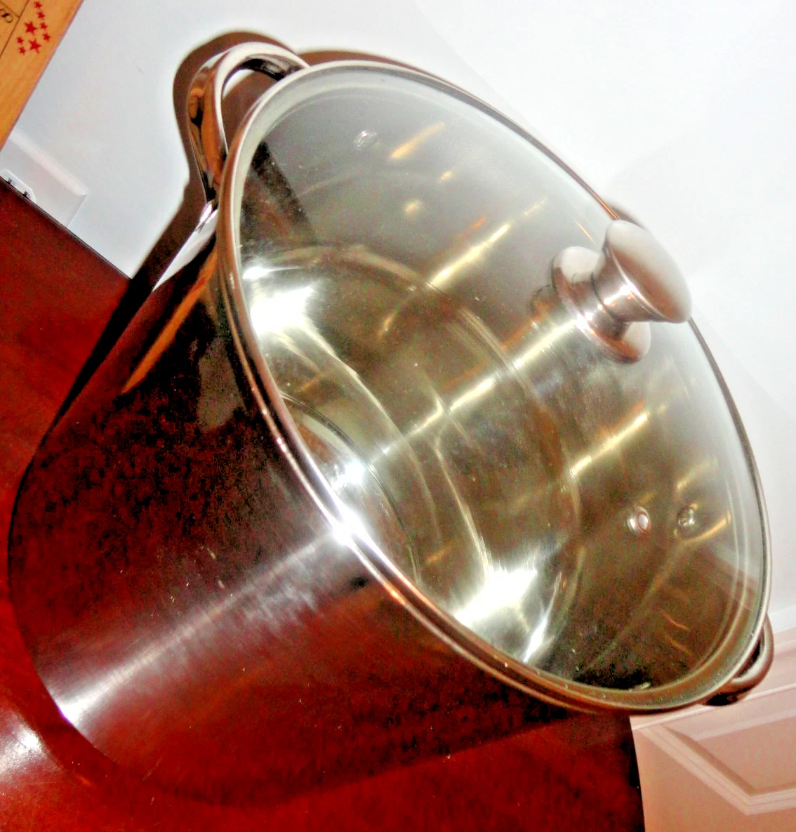 STAINLESS STEEL 16 QT STOCKPOT WITH GLASS LID INDIA