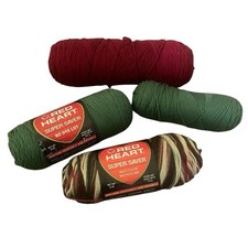 Lot of 4 Red Heart Super Saver Yarn Holly Ivy 6oz 2 Medium Safe 8oz Maroon