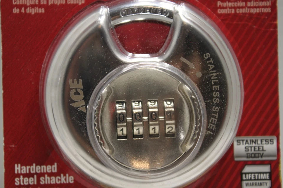 Stainless Steel 3 1/4 Resettable Combination Padlock Cut Resistant Security Lock - Image 2 of 3