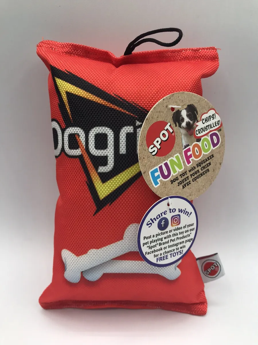 ETHICAL PET Fun Food Dogritos Chips Squeaky Plush Dog Toy 