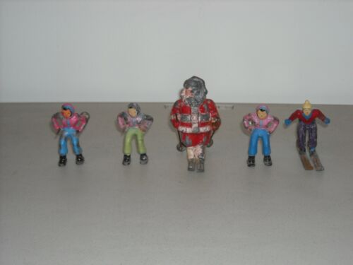 Antique Barclay Manoil ?? Cast Lead Skiers & Santa Claus FOR RESTORATION / PARTS - 第 1/11 張圖片