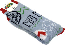 BioWorld Adult Blue Crew Polyester Heavy Cushion Super Mario Brothers Sock 10-13