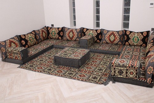 Arabisches Majlis Sofa für Wohnzimmer, arabische Möbel, orientalische Sitzmöbel, Jalsa - Bild 11 von 19