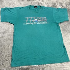 Vintage Boeing Single Stitch 777 200 Jet Transport T Shirt