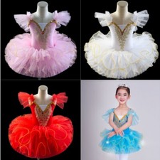 Robe Tutu Danse Classique Enfant Fille, Tulle Étagé, Motif Princesse