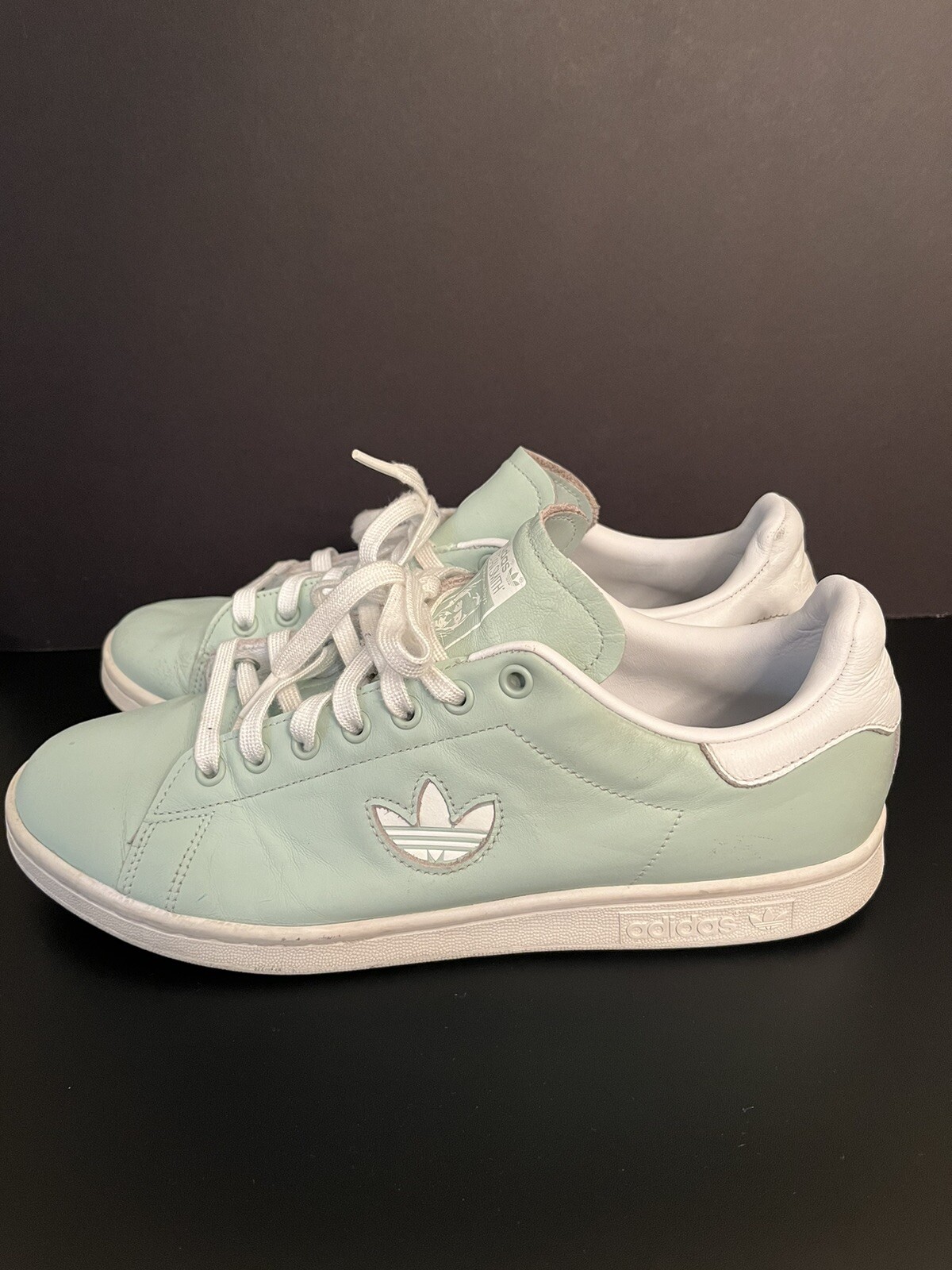Adidas Original Stan Smith White Light Blue Sneaker Mens Size 11 Wear See Photos