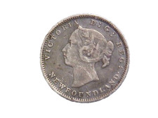 1888 Newfoundland 5 Cents Silver - High Grade Circ Rare Obv 3 Dot Variety-c5297