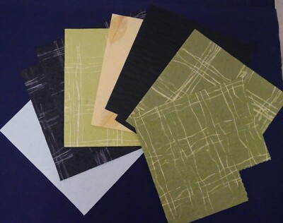 Mixed Lot of 9 Sheets Textured Mulberry Papers 12x12 Scrapbooking Cards Q4