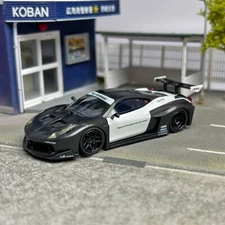 1/64 Scale Ferrari 458GT LB White/Black Resin Car Model Toy Gift NIB