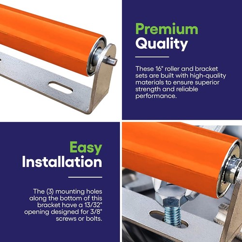 2 Pack Polyurethane Coated Roller with Bracket - Conveyor Rollers for Smooth Mat - Picture 2 of 11