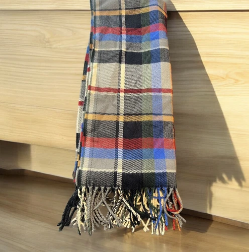 NWOT American Eagle Outfitters Plaid Winter Scarf With Fringe Unisex One Size