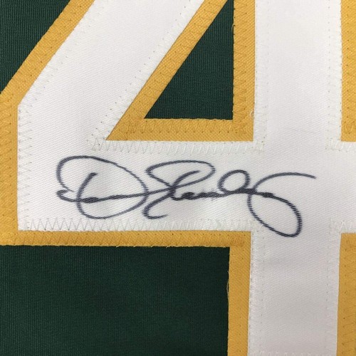 Autographed/Signed DENNIS ECKERSLEY Oakland Green Baseball Jersey JSA COA Auto - Picture 3 of 4