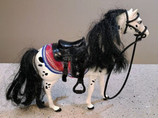 Mattel Barbie Walking Beauty Horse White Black Spots Sassy Pony 1997 Doll 17970