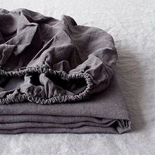 Simple&Opulence 100% Linen Fitted Sheet (1 Piece) Mattress Cover, Natural Bel...