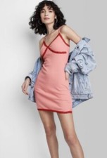 NWT Wild Fable Women  s Cotton Coral Pink Knit Bodycon Slip Tank Dress Size M