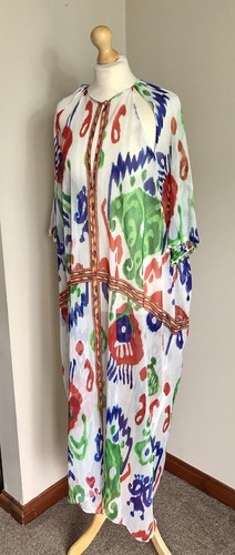 ZARA long semi sheer floral printed chiffon Kaftan Holiday Cover up Oversized - Picture 12 of 15