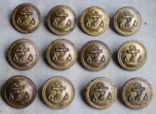  12 Uniformknöpfe Wehrmacht Kriegsmarine Glas 25mm 2.WK original 