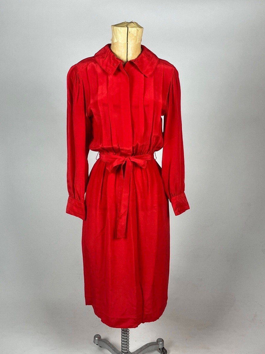 silk tomato dress Staud Lucca Tomato Silk Midi-Dress