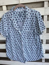 Jane and Bleecker Ladies Size M Short Sleeve Sleep Soft Pajama Top Blue.