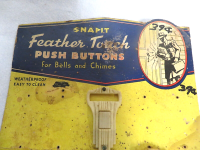 40s Bakelite ベルチャーム Antique 1940s Cardbord SNAPIT Bakelite Doorbell Advertiser w 6