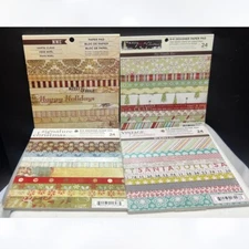 My Minds Eye CHRISTMAS 6x6 Paper Cardstock Packs Lot of 4
