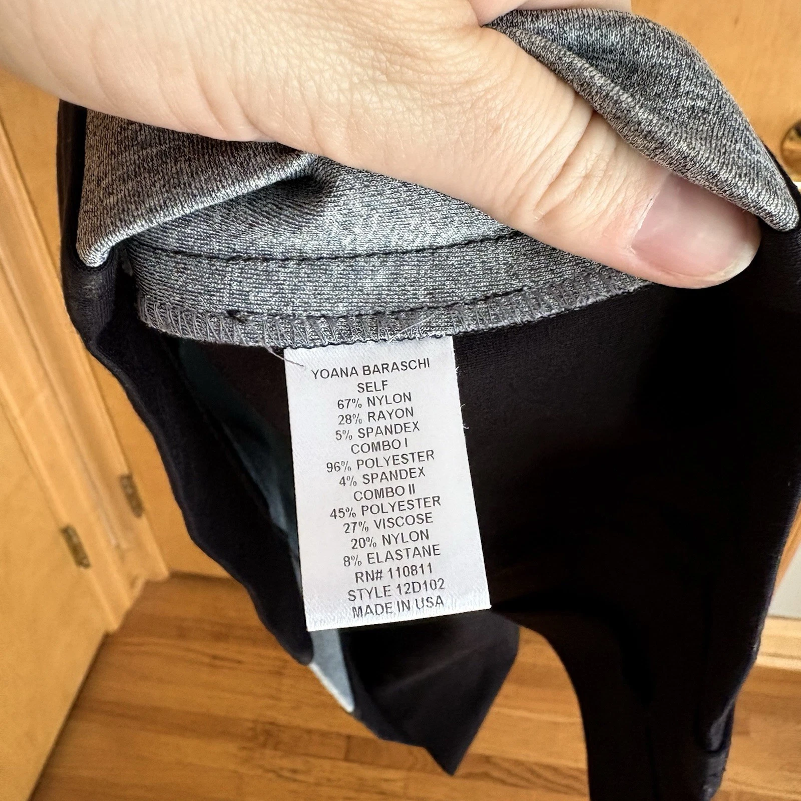 VETEMENTS Abito senza maniche YOANNA BARASCHI USA taglia 6 Stetch PONTE pannello finestra colorblock